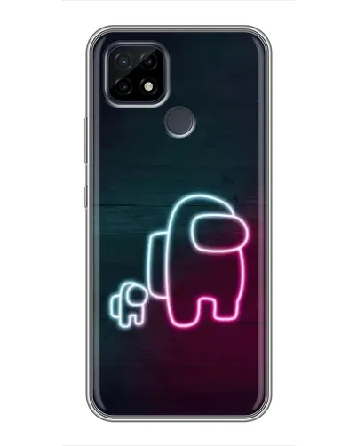 Чехол для Realme C21 с картинкой «Among Us неон-арт»