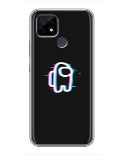 Чехол для Realme C21 с картинкой «Among Us неон»