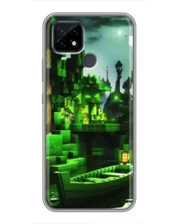 Чехол для Realme C21 с картинкой «Minecraft лесной пейзаж»