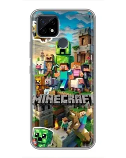 Чехол для Realme C21 с картинкой «Замок Minecraft»