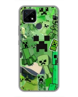 Чехол для Realme C21 с картинкой «Криперы Minecraft»