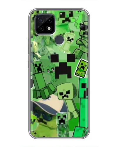 Чехол для Realme C21 с картинкой «Криперы Minecraft»