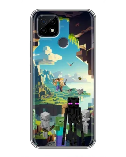 Чехол для Realme C21 с картинкой «Эндермен в лесу»