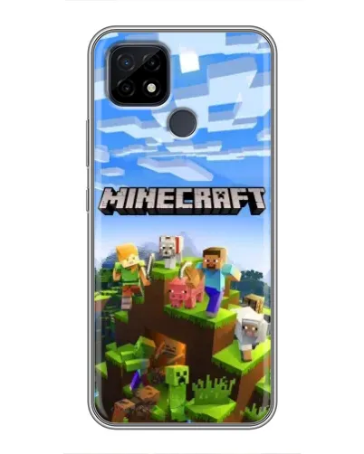 Чехол для Realme C21 с картинкой «Minecraft классический мир»
