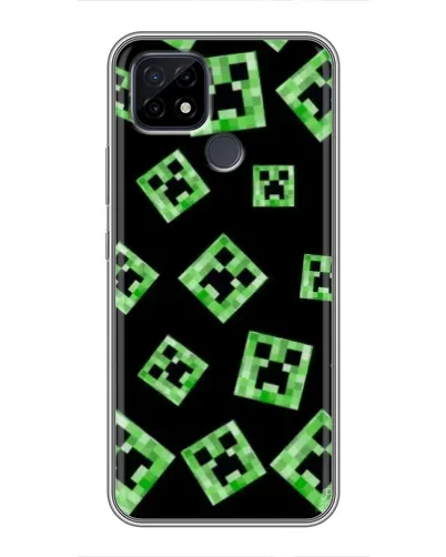 Чехол для Realme C21 с картинкой «Паттерн с криперами»
