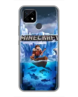 Чехол для Realme C21 с картинкой «Minecraft ледяной мир»