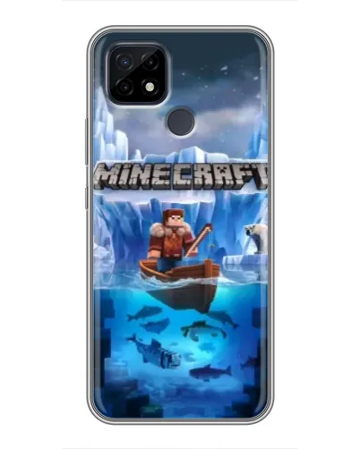 Чехол для Realme C21 с картинкой «Minecraft ледяной мир»