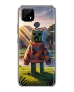 Чехол для Realme C21 с картинкой «Крипер в свитере»