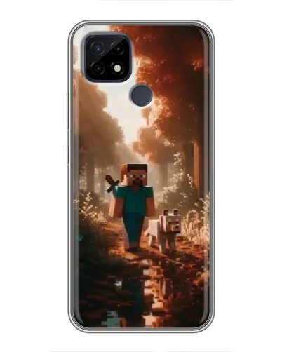 Чехол для Realme C21 с картинкой «Стив в лесу»