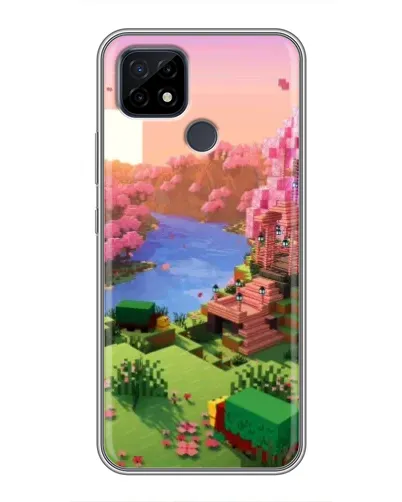 Чехол для Realme C21 с картинкой «Розовое дерево Minecraft»