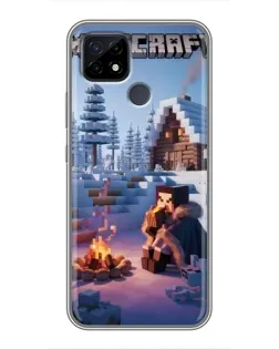 Чехол для Realme C21 с картинкой «Зимний Minecraft»
