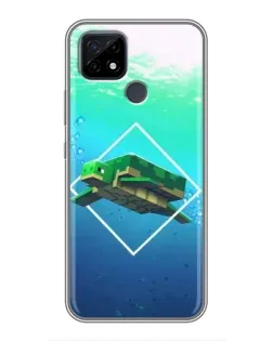 Чехол для Realme C21 с картинкой «Черепаха Minecraft»