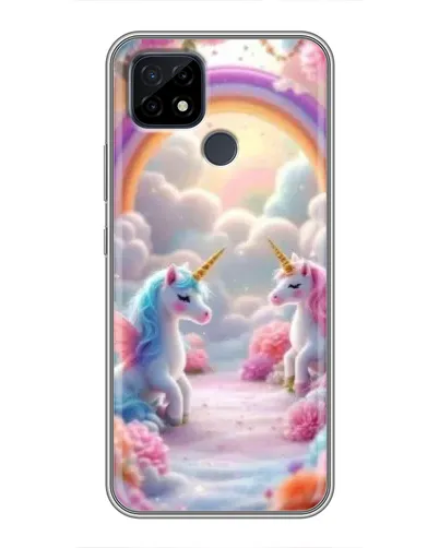 Чехол для Realme C21 с картинкой «Радуга и единороги» Чехол для Realme C21 с картинкой «Радуга и единороги»