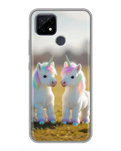 Чехол для Realme C21 с картинкой «Пара единорогов» Чехол для Realme C21 с картинкой «Пара единорогов»
