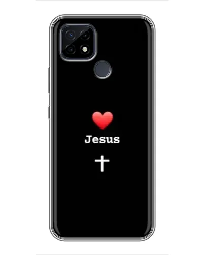 Чехол для Realme C21 с картинкой «Сердце - Jesus»