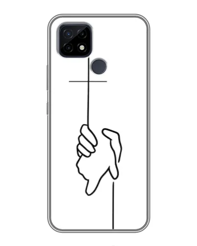 Чехол для Realme C21 с картинкой «Рука держит»