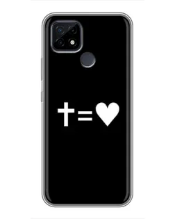 Чехол для Realme C21 с картинкой «Крест и Сердце»