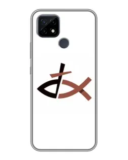 Чехол для Realme C21 с картинкой «Рыба и крест»