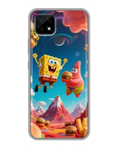Чехол для Realme C21 с картинкой «Космический фастфуд»