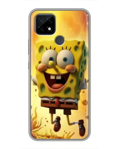 Чехол для Realme C21 с картинкой «Губка Боб прыгает»