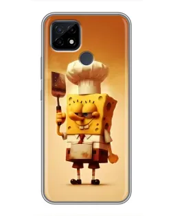Чехол для Realme C21 с картинкой «Губка Боб повар»