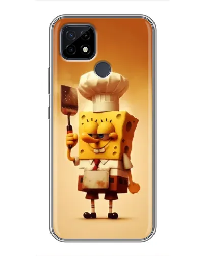 Чехол для Realme C21 с картинкой «Губка Боб повар»