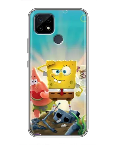 Чехол для Realme C21 с картинкой «Спанч Боб победитель»