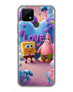 Чехол для Realme C21 с картинкой «Губка Боб Патрик»