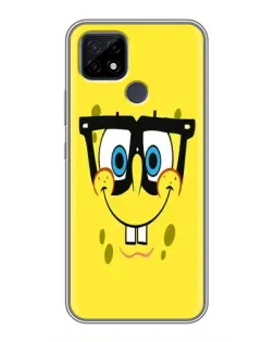Чехол для Realme C21 с картинкой «Минималистичный Спанч Боб»