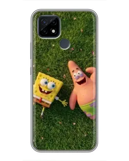 Чехол для Realme C21 с картинкой «Друзья на лужайке»