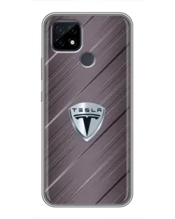 Чохол для Realme C21 з картинкою «Металева текстура Tesla»
