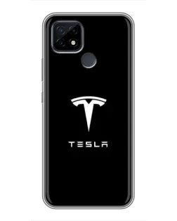Чохол для Realme C21 з картинкою «Tesla White Logo»