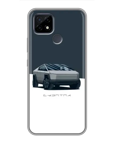 Чохол для Realme C21 з картинкою «Сріблястий Cybertruck Tesla»