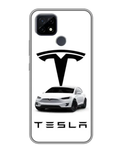 Чохол для Realme C21 з картинкою «Tesla White Style»