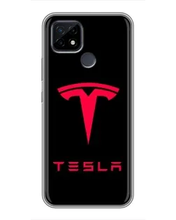 Чохол для Realme C21 з картинкою «Tesla Red Logo»