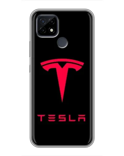 Чохол для Realme C21 з картинкою «Tesla Red Logo»
