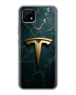 Чохол для Realme C21 з картинкою «Мармурова Tesla Gold»
