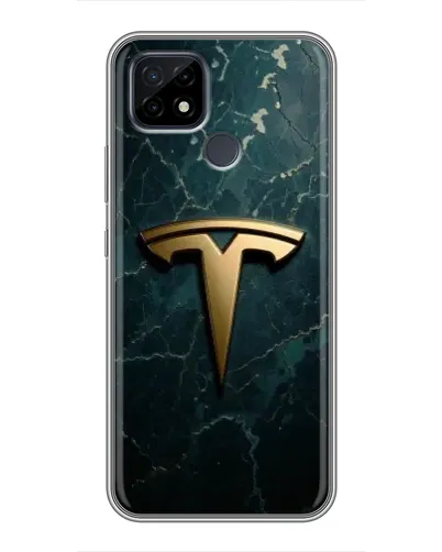 Чохол для Realme C21 з картинкою «Мармурова Tesla Gold»