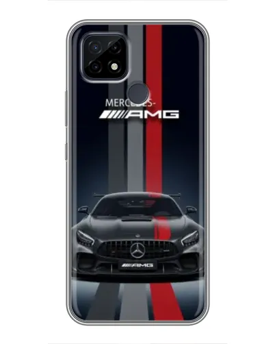 Чохол для Realme C21 з картинкою «Mercedes — білий карбон»