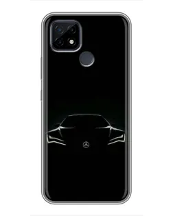 Чехол для Realme C21 с картинкой «Mercedes — силуэт авто»