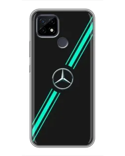 Чехол для Realme C21 с картинкой «Спортивные линии Mercedes»