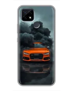 Чохол для Realme C21 з картинкою «Audi у хмарах диму»
