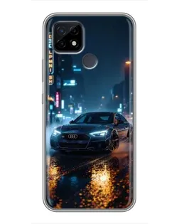 Чохол для Realme C21 з картинкою «Нічне місто та Audi»
