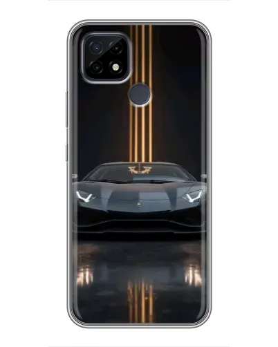 Чехол для Realme C21 с картинкой «Lamborghini золотые линии»