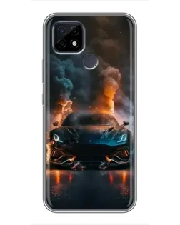 Чехол для Realme C21 с картинкой «Lamborghini дымная эстетика»