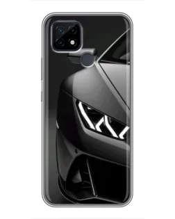 Чехол для Realme C21 с картинкой «Lamborghini фары детализация»