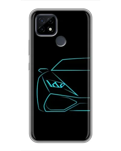 Чехол для Realme C21 с картинкой «Голубой силуэт Lamborghini»