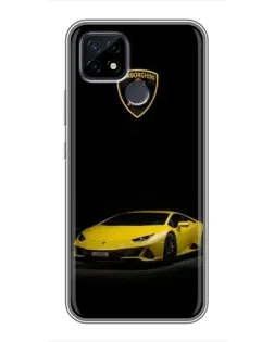 Чехол для Realme C21 с картинкой «Lamborghini желтый акцент»