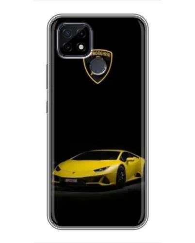 Чехол для Realme C21 с картинкой «Lamborghini желтый акцент»