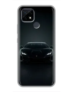 Чехол для Realme C21 с картинкой «Черный Lamborghini Aventador»